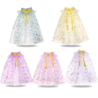 Princess Cape Girls Dress Cape Halloween Cosplay Cloak Butterfly Printing Cape