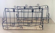 Coppia Mensole Da Parete Ferro Battuto E Midollino