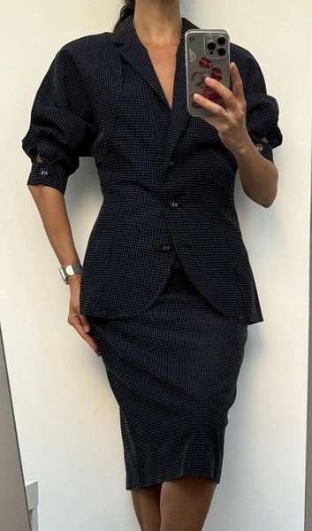 Damen Karl Lagerfeld Anzug Marine Viskose 36