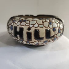 Vtg Dona Vietnam Pottery Mid Century Ashtray Round Ceramic Hill Star Club DECOR