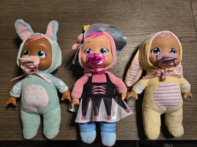 Lot of 3 Cry Babies Tiny Cuddles 2 Easter Bunnies + Witch 9-Inch Plush Figures!