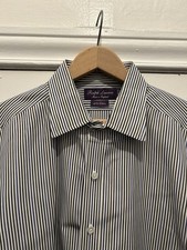 Men  s Ralph Lauren Purple Label Dress Shirt Size 17.5-35 Striped French Cuff