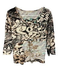 COLDWATER CREEK Top M Embellished Y2K Dainty Romantic 90's Fairycore Shirt