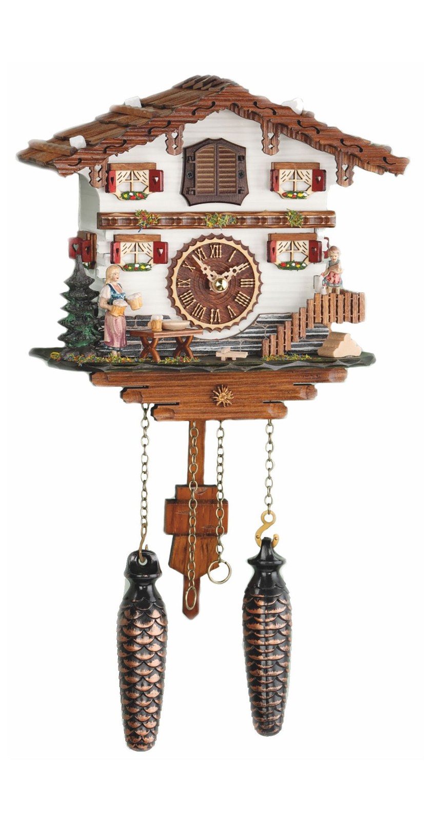 Quartz Cuckoo Clock Swiss house with music TU 485 QM NEW