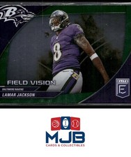 2024 Donruss Elite Lamar Jackson Field Vision Green #2 Baltimore Ravens