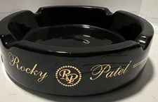 Rocky Patel Round Ceramic Cigar Ashtray - Black