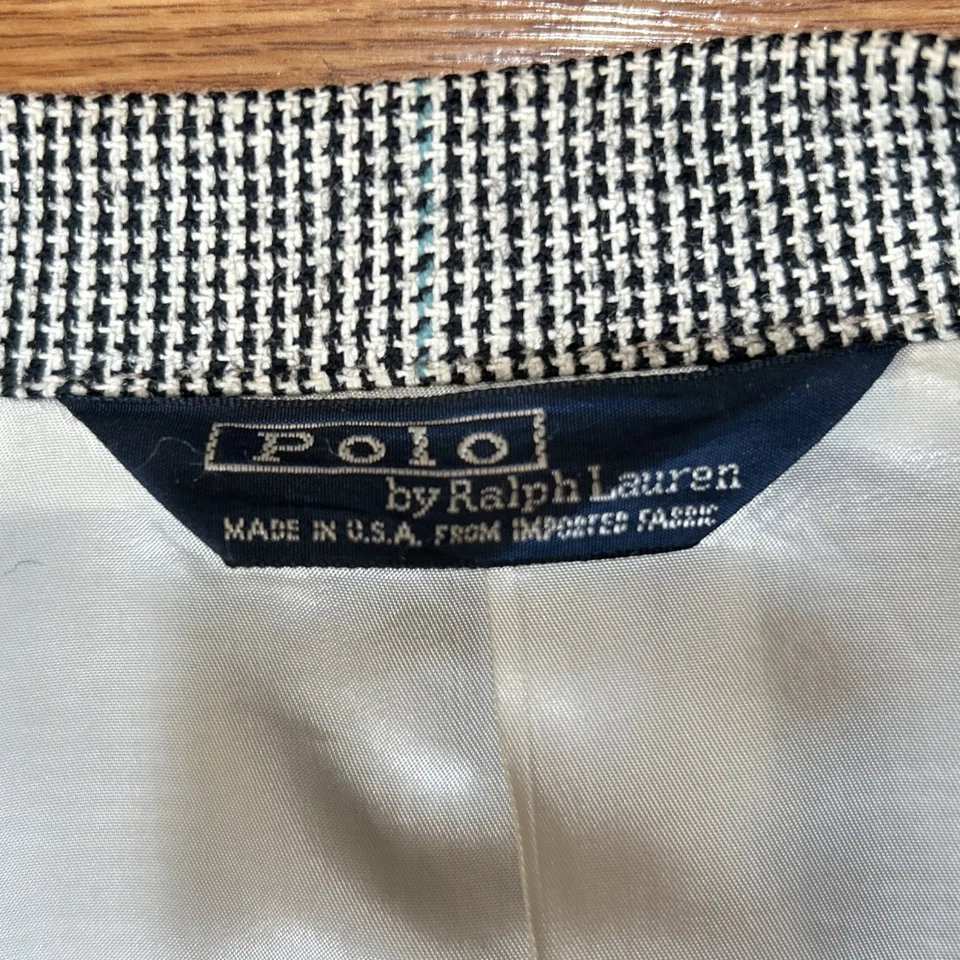 Vtg Ralph Lauren Wool Suit Glen Plaid Suit Union USA Blazer 40S Pants 34x28 - Image 4 of 4