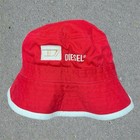 Vintage 90s Diesel Embroidery Red & White Reversible Bucket Hat