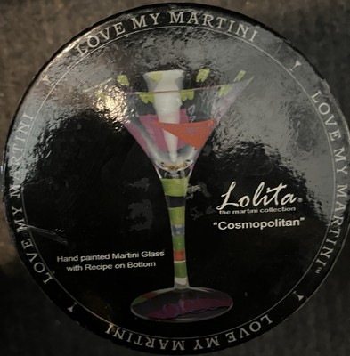 Lolita COSMOPOLITAN hand-painted wineglass with box