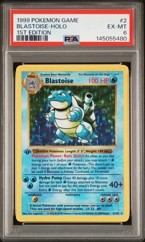 1999 POKEMON GAME 1ST ED #2 BLASTOISE-HOLO PSA 6