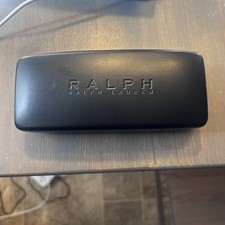 Ralph Lauren black leather eye glass case with matching lense cleaning cloth