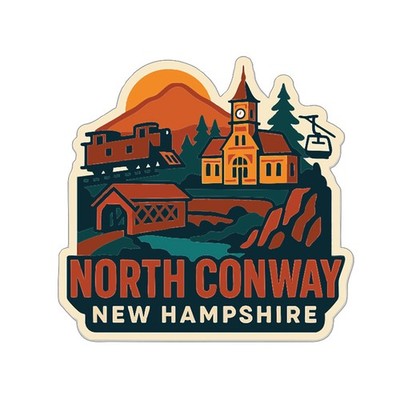 North Conway Sticker Decal Vinyl Die-Cut City Skyline Landmark Design