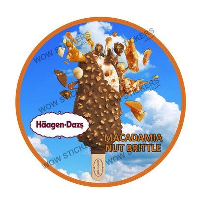 Eiswagen Aufkleber Haagen Dazs Macadamia Nuss Krokant Lolly Sticker Lolly