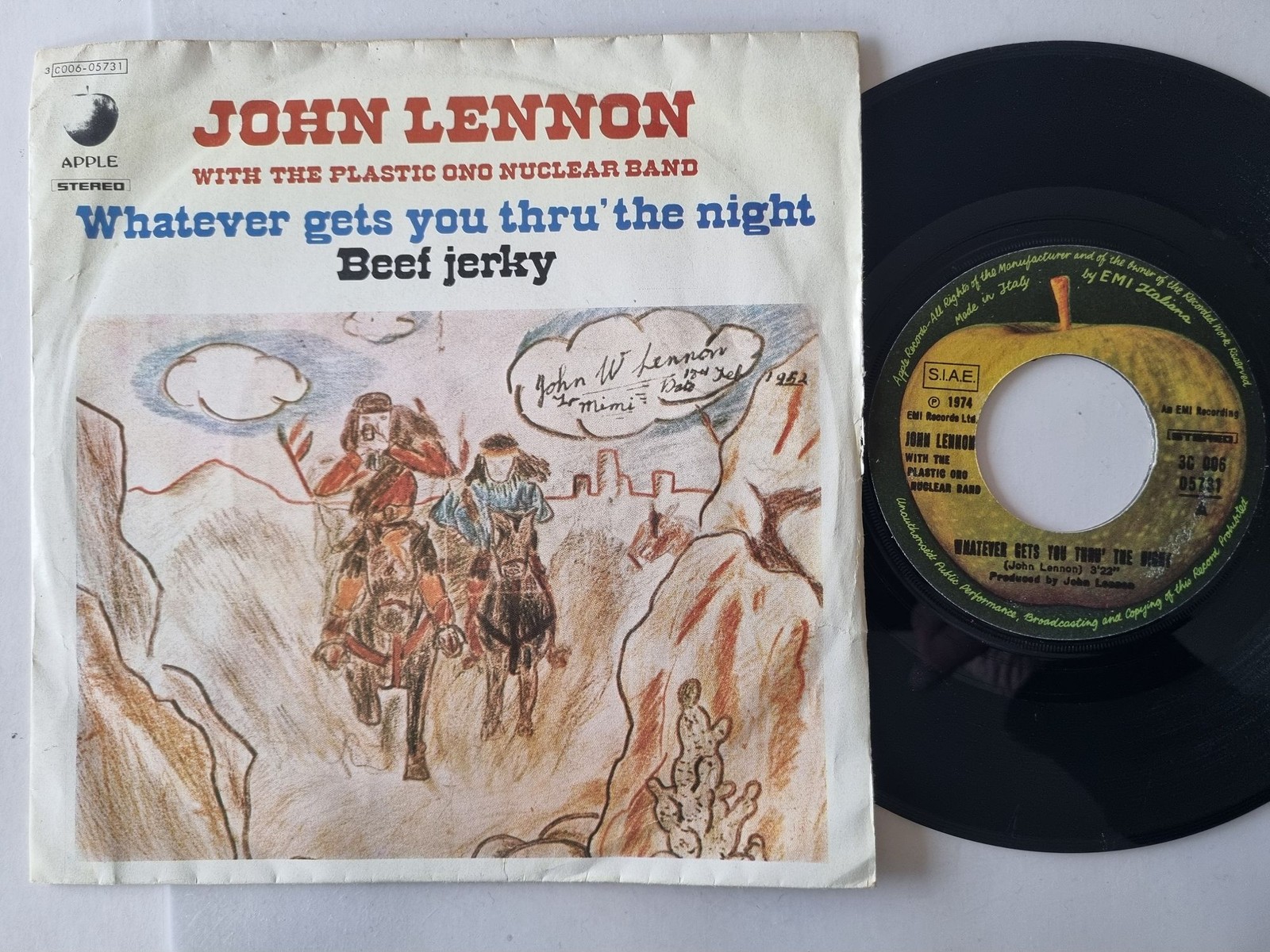 John Lennon - Whatever Gets You Thru' The Night 7'' Vinyl Italy