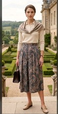 Jantzen Vintage Paisley Skirt Womens M Old Money Elegant Professional swtr2