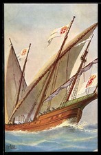 Künstler-AK Christopher Rave: Portugiesiche Schebecke in voller Fahrt 