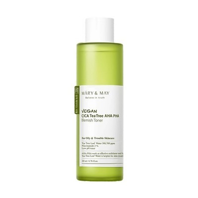 MARY & MAY Vegan Cica Tree AHA PHA Blemish Toner 200mL