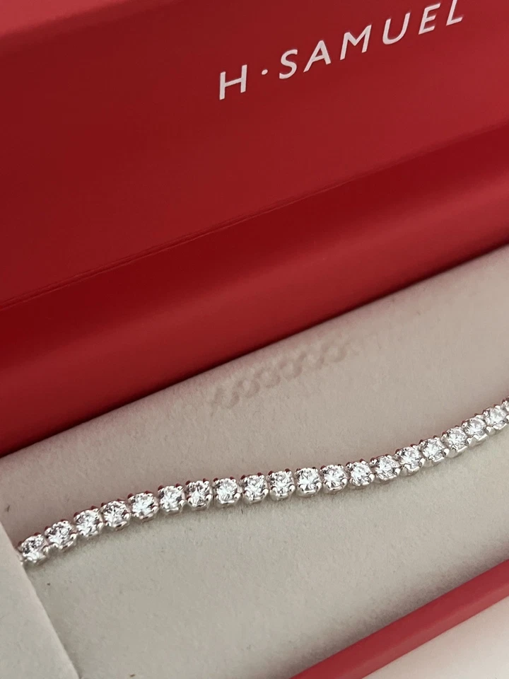 H Samuel sterling silver tennis bracelet, Jewellery gift, Xmas, eid. Brand new — 第 2/4 张图片
