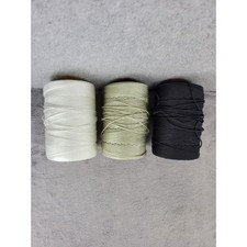 3 Spools Cord String Twine Rope White Tan Black Craft DIY Jewelry Making