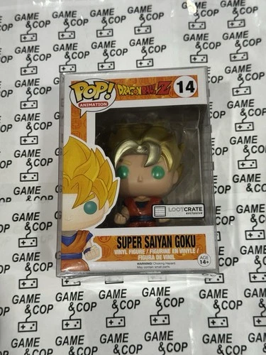 Funko Pop! Dragon Ball Z Super Saiyan Goku Lootcrate Metallic Ex W/Protector