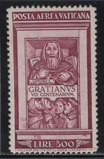 WC1_20279. VATICAN. 300 Lire 1951 GRATIANUS stamp. Sc.C20. MNH