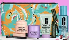 CLINIQUE 7pc GWP Makeup Set Moisture Surge Eyeliner Mascara Remover Soap NIP