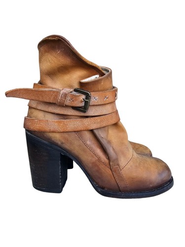 Stivaletti FREEBIRD Blaze taglia 8 in pelle marrone boho invecchiati western - Foto 2 di 8