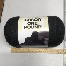 Caron One Pound Yarn Skein, 100% Acrylic Dark Grey Mix 16 Oz. New Lot# 294010