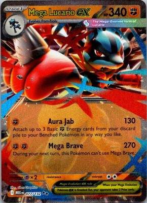 Mega Lucario ex - Double Rare ME01: Mega Evolution 077/132 NM