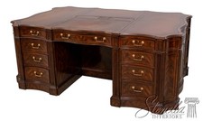 HOLD Daniel 2/7 67295: THEODORE ALEXANDER English Ma   Leather Top Partners Desk
