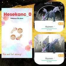 Pok mon Go - Shiny Kyurem Glaciate - Black/White Background - Read description