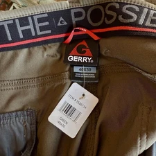 Gerry Mens Venture Commuter Pant Stretch Fabric Leg Zip Pocket 40x30 Camo Green