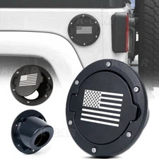 Aluminum Fuel Filler Door Cover Gas Tank Cap for Jeep Wrangler JK 2007-2018