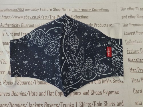 LEVI'S Fabric Face Mask Unisex Asstd Reusable Hygienic Size-LARGE Cover BNWOT - Picture 16 of 17