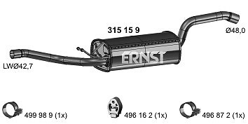 Ernst MittelschalldäMpfer FüR Ford C-Max II Focus III-image