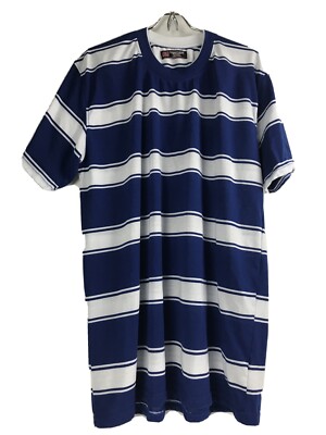 CAMBRIDGE CLASSICS MEN'S Size 2X LARGE Blue/white Striped Short Sleeve T Shirt
