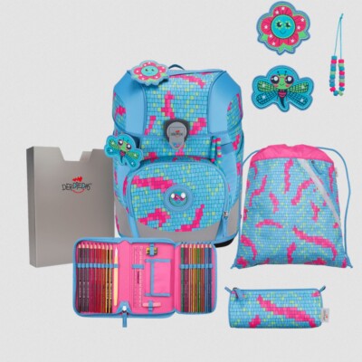 DERDIEDAS ERGOFLEX TINY HAPPY PIXEL SCHULRUCKSACK SCHULRANZEN RANZEN SET NEU