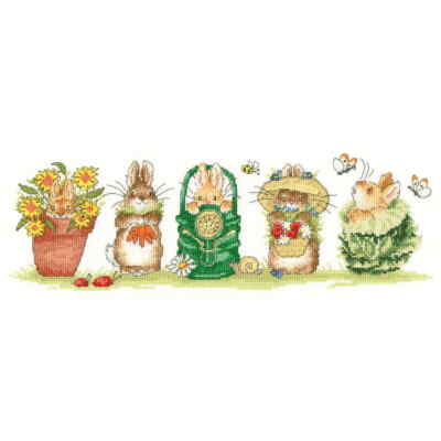 Bothy Threads Kreuzstich Set ''Gartenhelfer'', Zählmuster, XMS35, 38x14cm