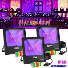 80W 100W 150W LED UV Black Light Halloween Xmas Glow Party Stage Club Floodlight