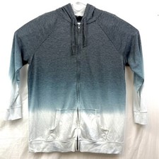 Torrid French Terry Zip Up Tunic Hoodie Women 1 Gray White