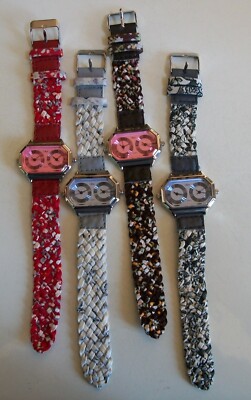 Women's Colorful 2 time zone (dual time)Printed band fashion casual watch