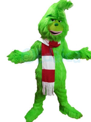 Grinch Maskottchen Deluxe Weihnachtsmann Weihnachten Grunzen Grün Weihnachten Erwachsene 