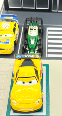 Disney/Pixar CARS 2, World Grand Prix Jeff Gorvette 24 Car, Yellow
