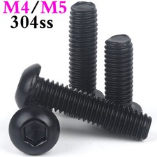 M4 M5 304 Stainless Steel Button Head Allen Hex Socket Cap Screws Bolts ISO 7380
