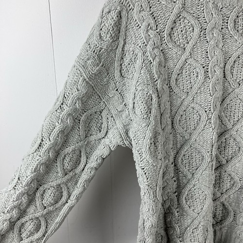 Pol Chenille Sweater Womens Large Sage Green Cable Knit Pullover Chunky - Picture 4 of 6