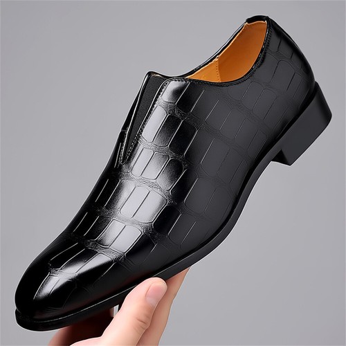 Herren Loafer Slip-on-Kleid-Schuhe Hochzeit Casual Business Kunstleder Schuhe DE - Bild 11 von 18
