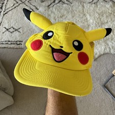 Pokemon Pikachu Cap Baseball Hat Mesh Trucker One Size Fits Most Yellow 2016