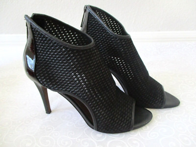 Leather Slim Heel Shoes Donald J Pliner Ashly Black Open Toe Size 9 M NEW
