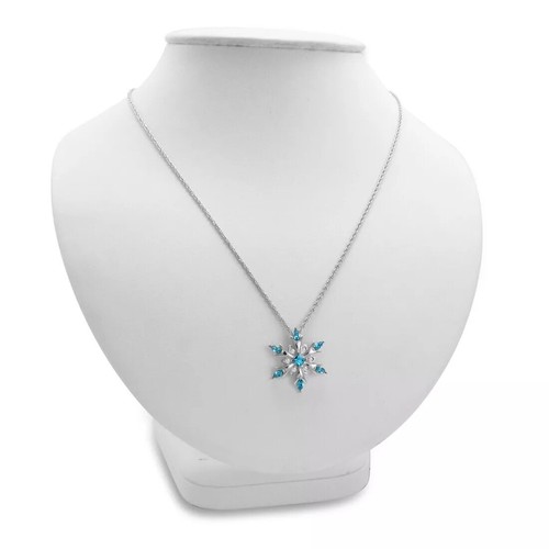 Collar Colgante Copo de Nieve Hecho con Diamante Creado en Laboratorio en Plata de Ley 925 - Imagen 2 de 4
