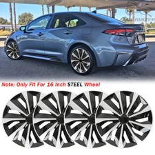4x 16 Silver Black Wheel Hubcaps Steel Rim Covers For Toyota Corolla 2009-2023